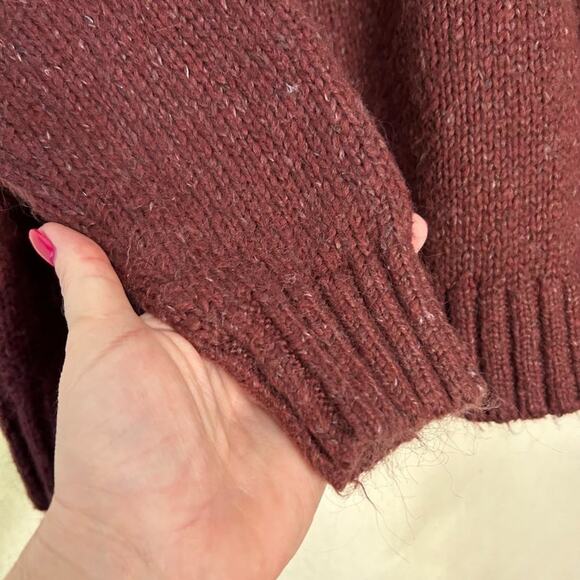Abercrombie & Fitch Sweater‎ Pullover Maroon Gray Pattern Womens Large - Picture 5 of 9